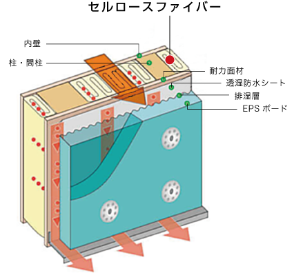 水蒸気が入っても壁内結露しません